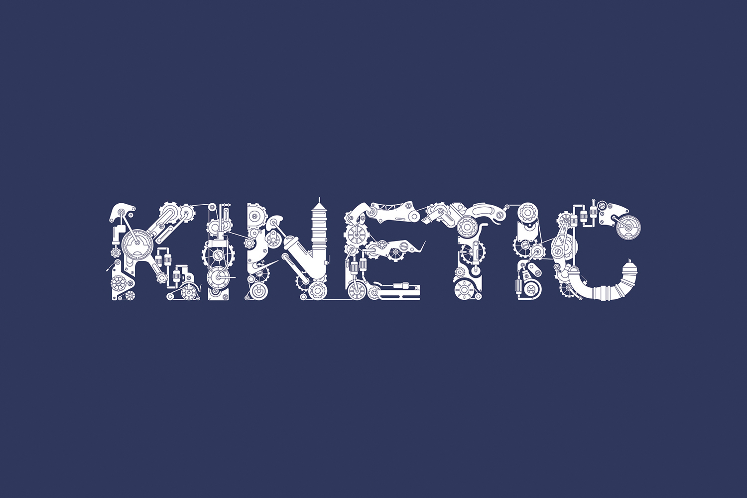 the word kinetic made of objects