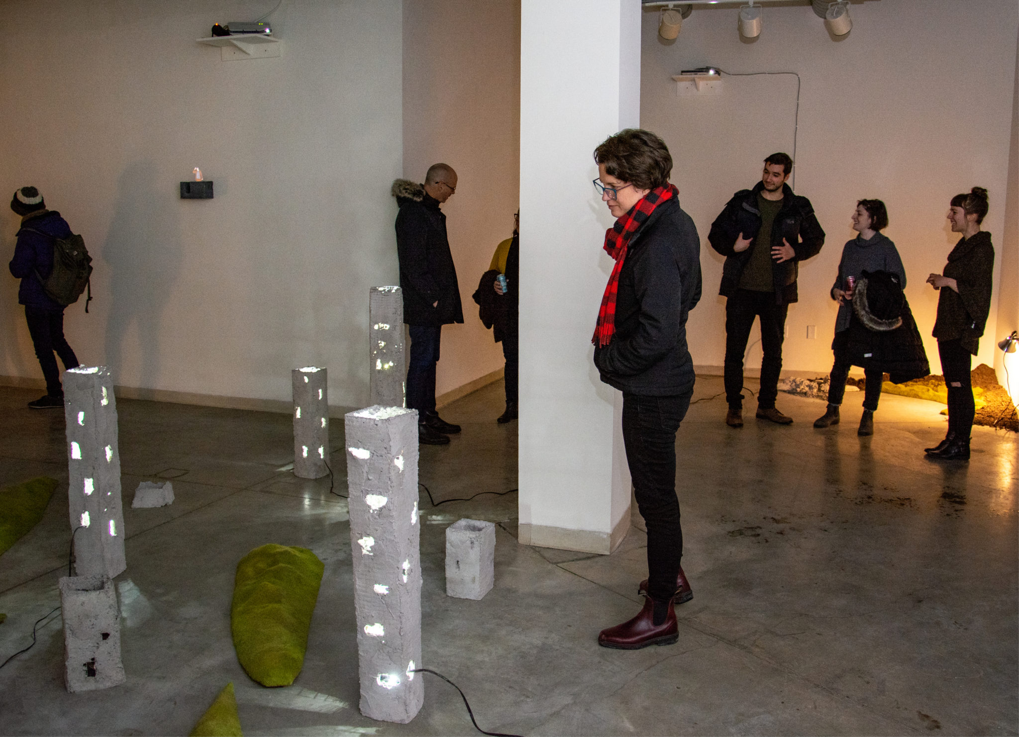 Heather Lamanno ’19 and Hallie Bahn ’19 - collaborative installation "Underpinning," at Gallery 148 at MCAD.