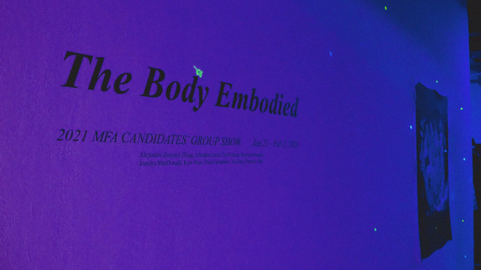 The Body Embodied exhibition by MFA 1st Year Students