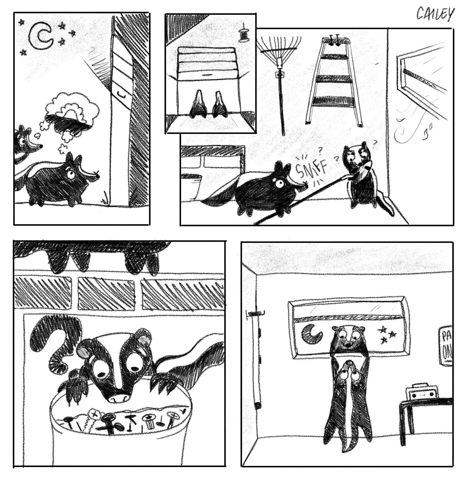 comic featuring a skunk