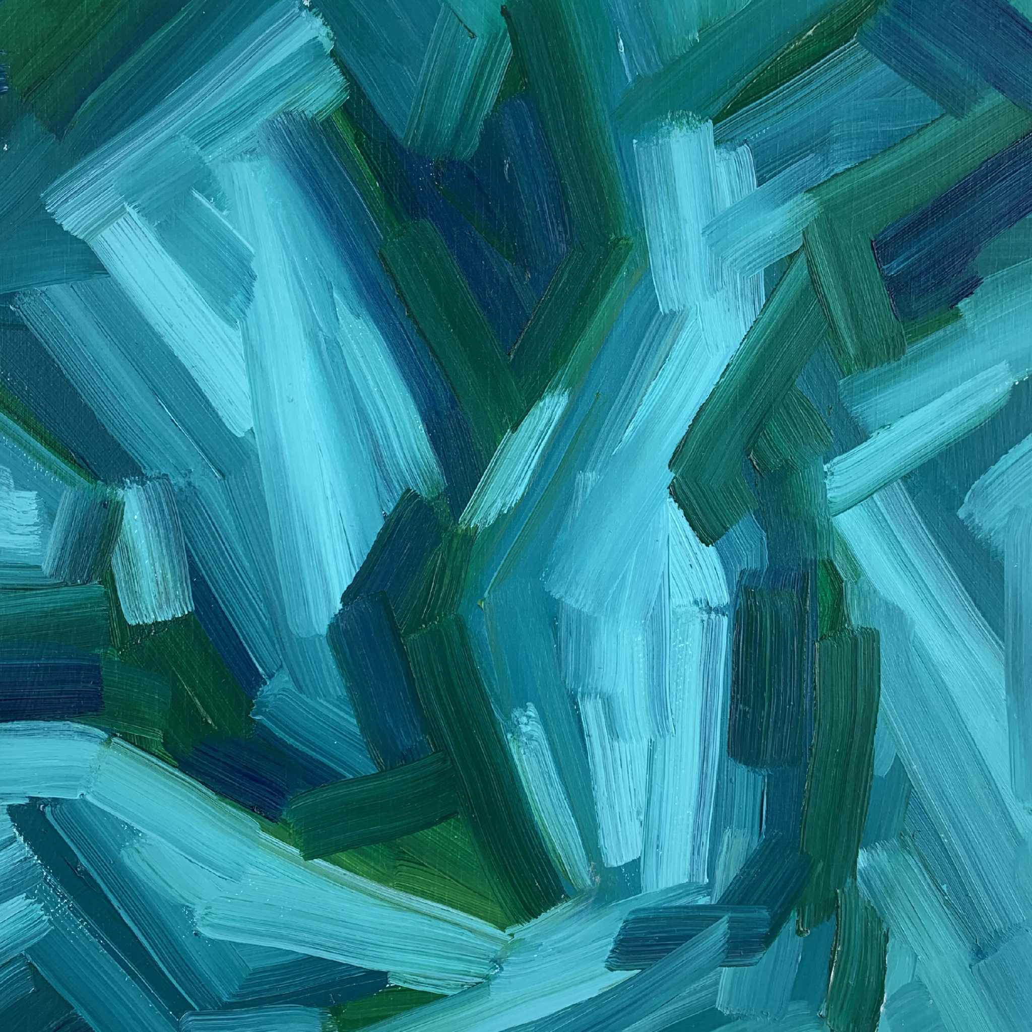 abstract blue lines painting